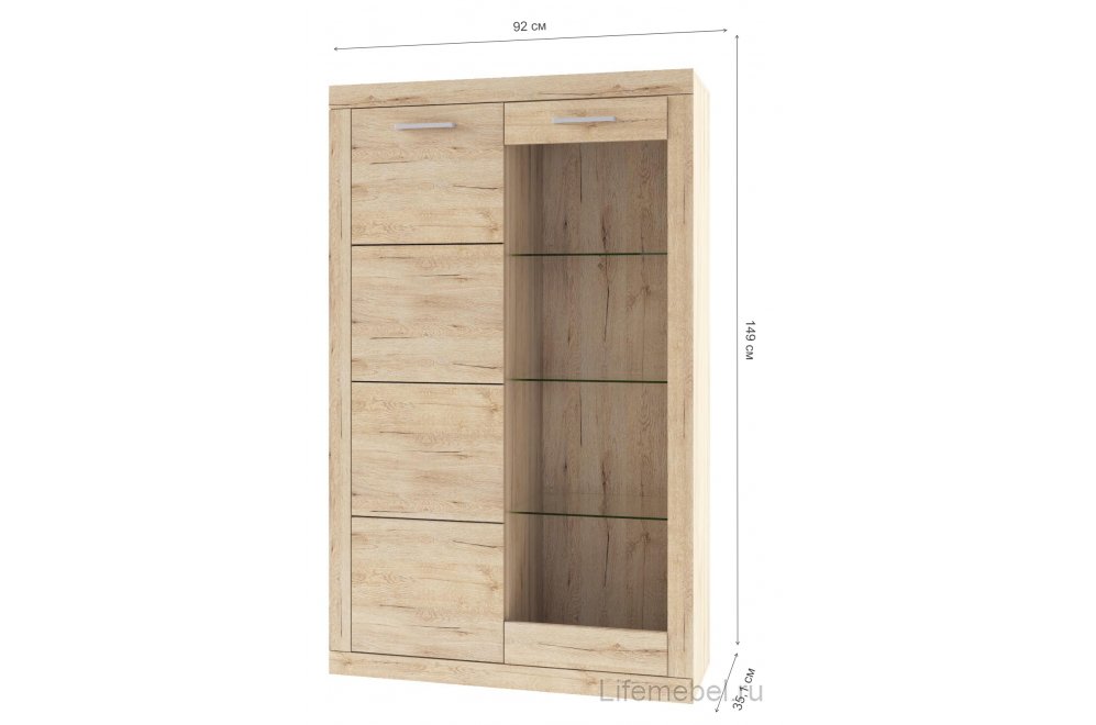 Шкаф комбинированный Oskar 1V1D дуб санремо