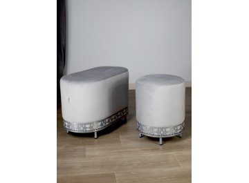 Банкетка Sheffilton SHT-B20-1 Серое облако/хром лак