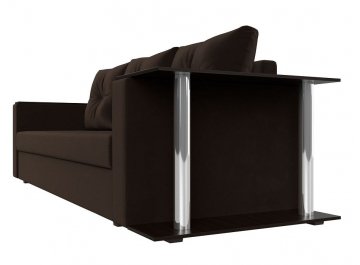 Диван-кровать Атланта правый микровельвет коричневый