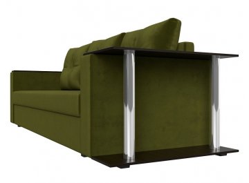 Диван-кровать Атланта правый микровельвет зеленый