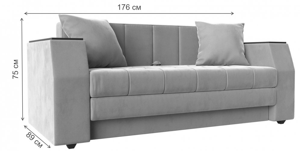 Диван Атлант мини коричневая / бежевая экокожа