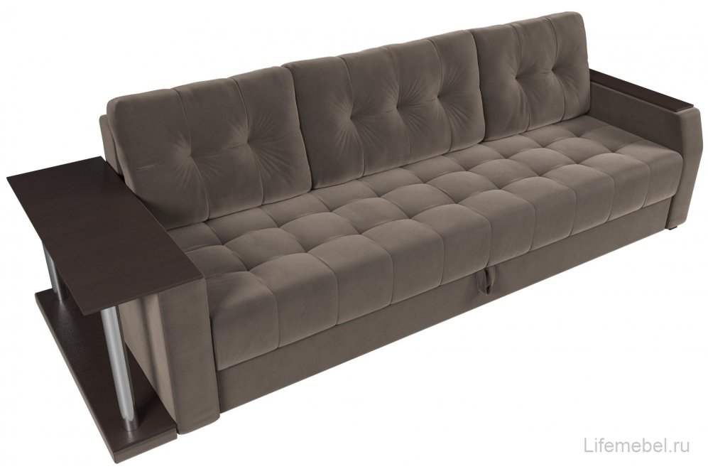 Диван Валента велюр коричневый