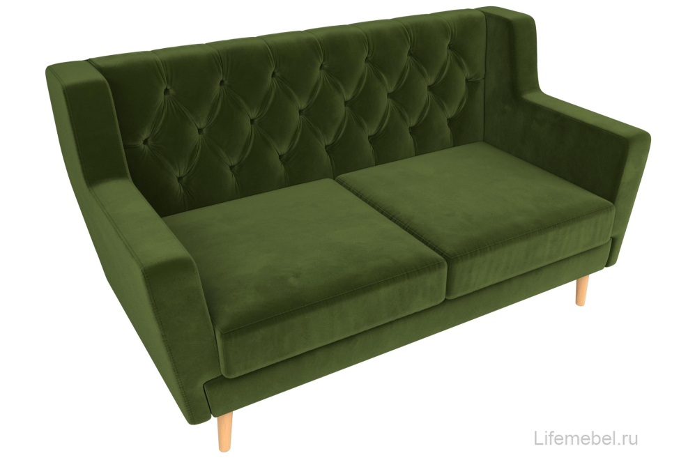 Диван Брайтон 2 Люкс зеленый микровельвет