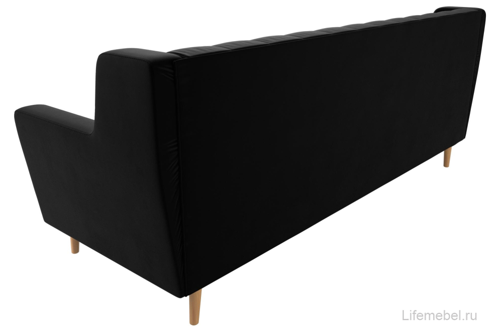 Диван Брайтон 3 Люкс черный микровельвет