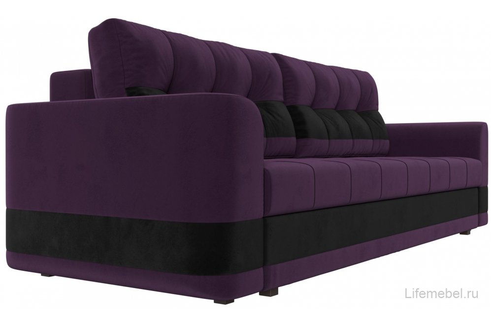 Диван Эльба-Прайм велюр фиолетовый / черный