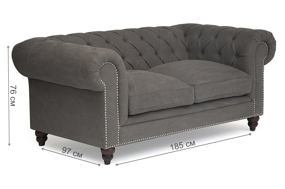 Диван Chesterfield (mod. 5137-40) cерый