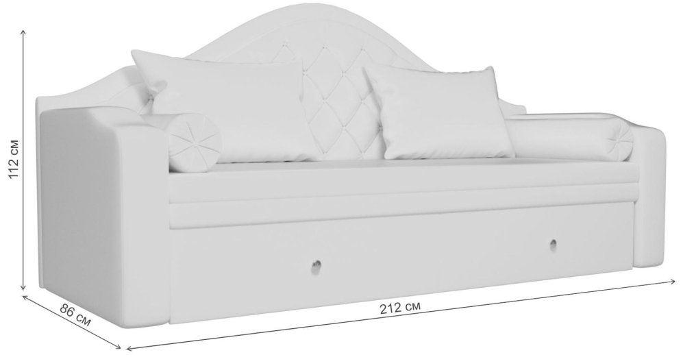 Диван детский Сойер эко кожа белый