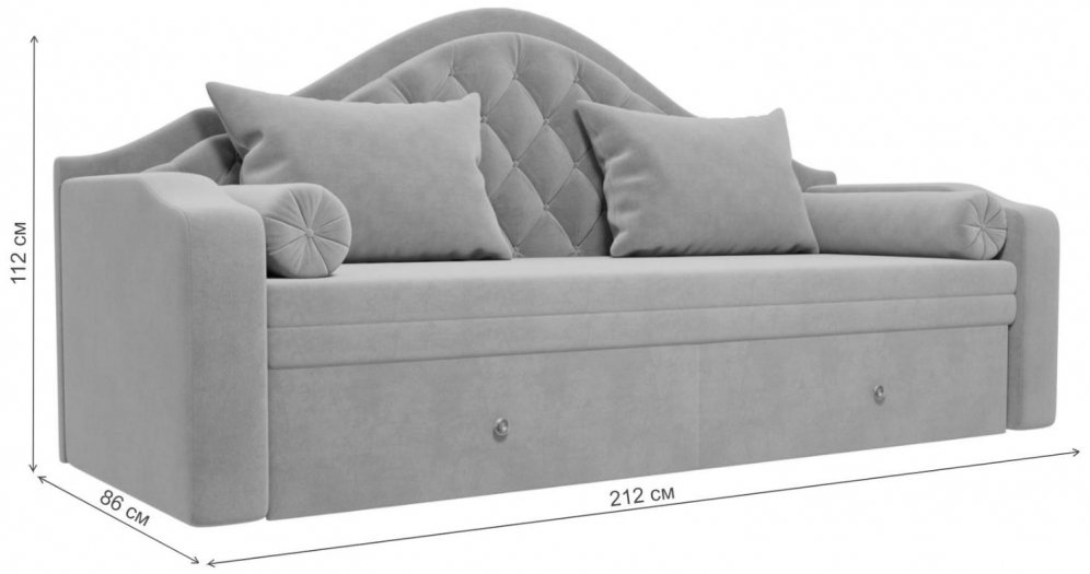 Диван детский Октава велюр MR бежевый