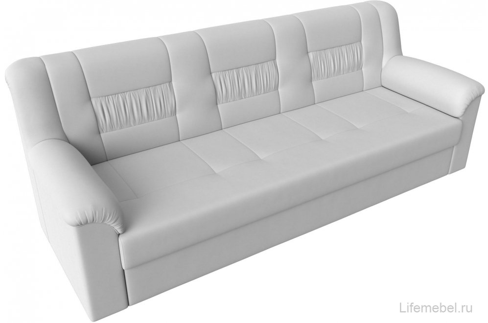Диван Карелия белая экокожа