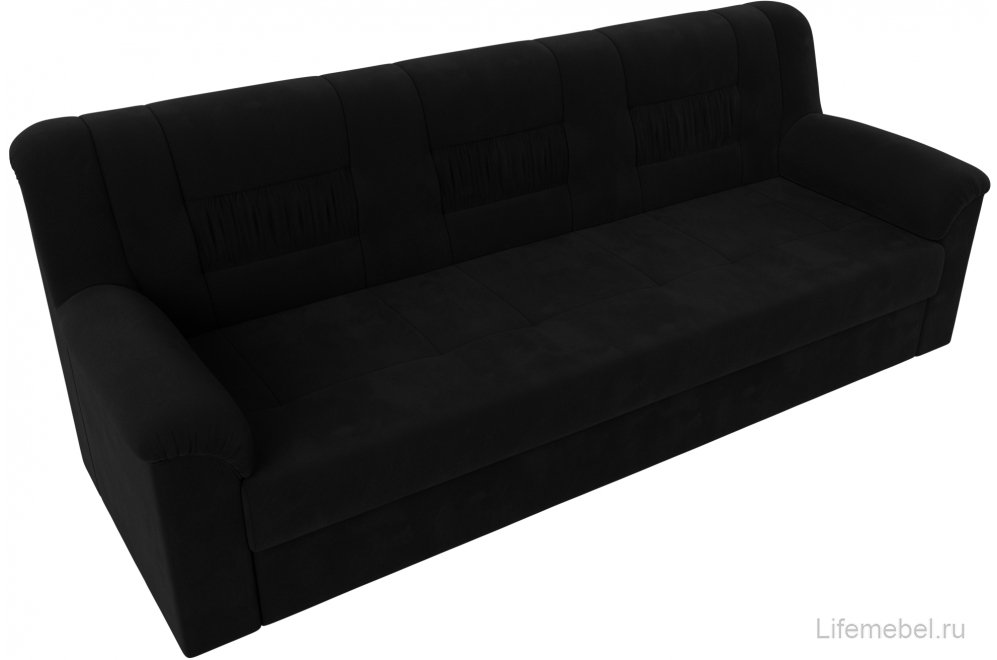Диван Карелия черный микровельвет