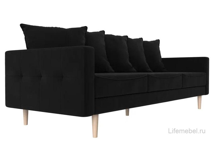 Диван Картес черный микровельвет