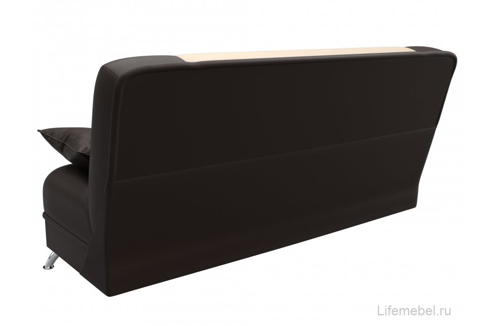 Диван-книжка Юнона экокожа бежевый / коричневый