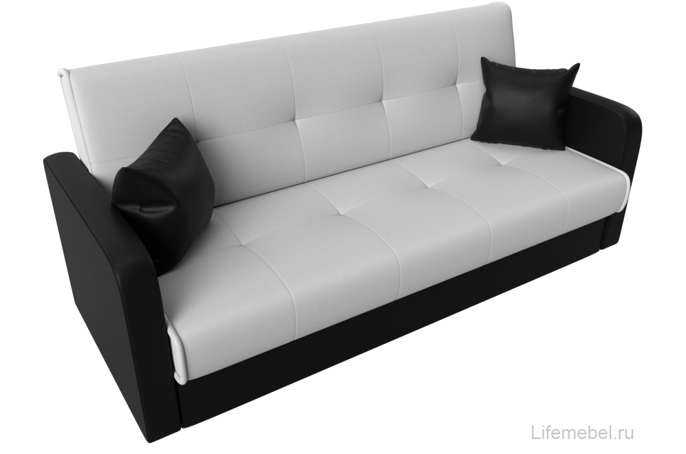 Диван Альта-Софт белая / черная экокожа