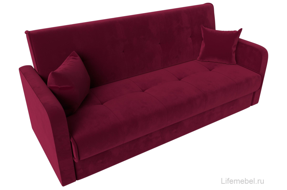 Диван Надежда бордовый микровельвет