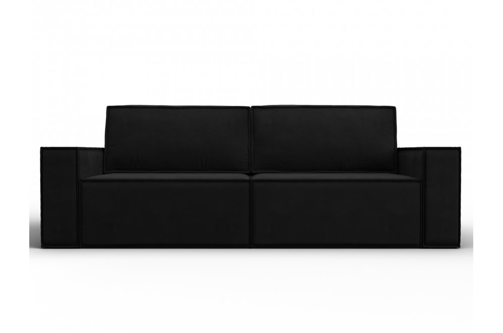 Диван Куба черный микровельвет
