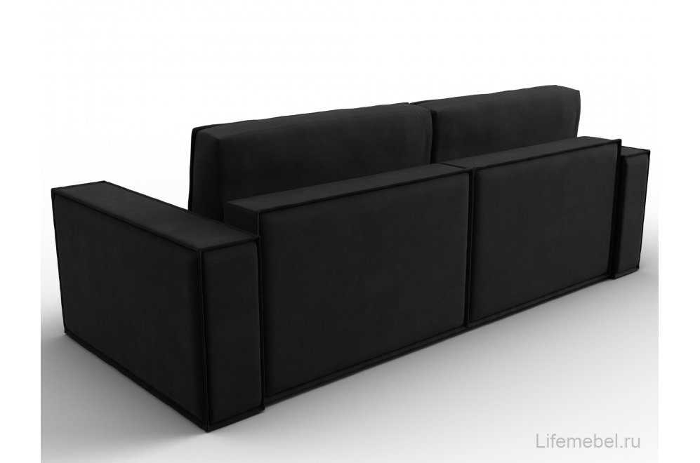 Диван Куба черный микровельвет