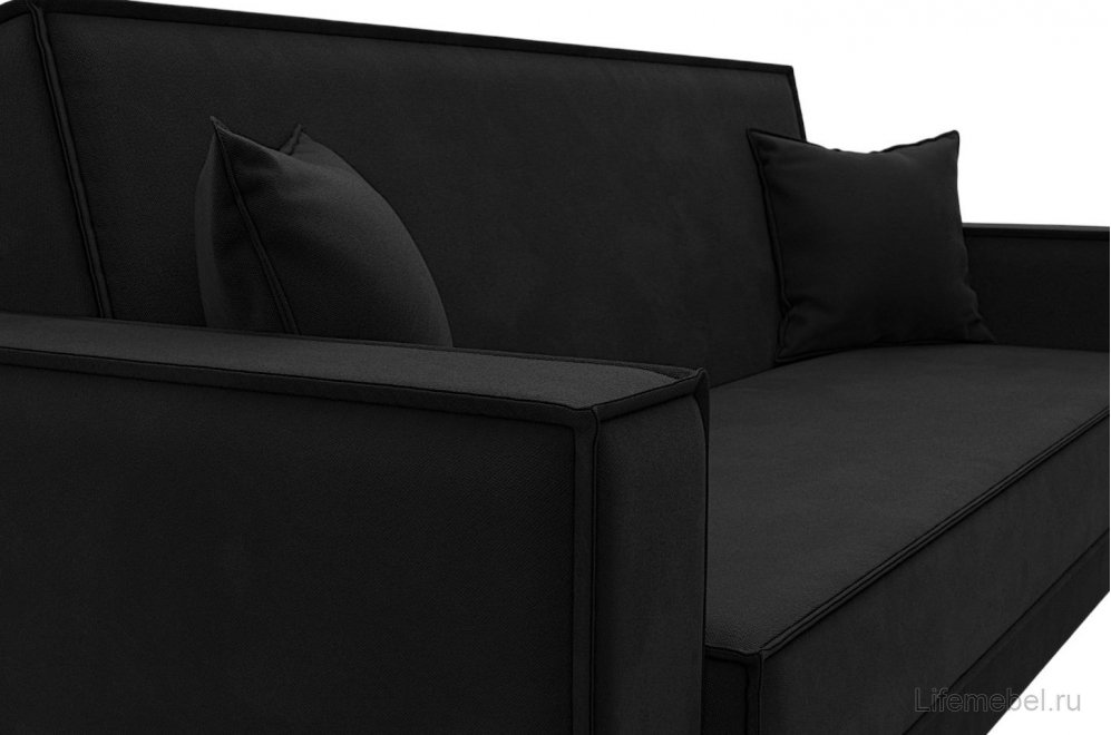 Диван Куба микровельвет черный