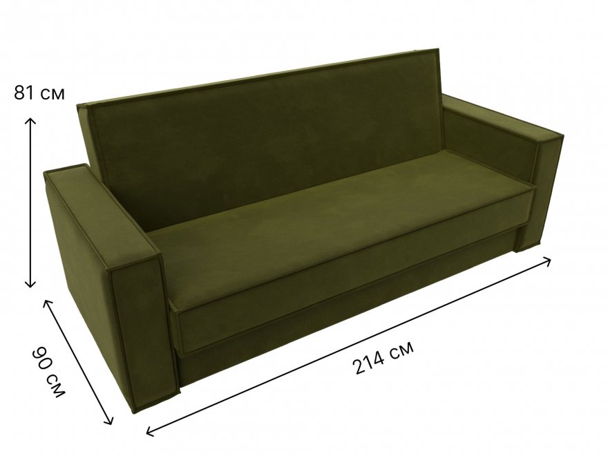Диван Куба микровельвет зеленый
