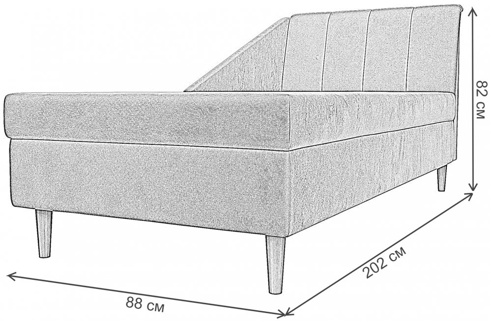 Диван-кушетка Астер правый микровельвет бежевый