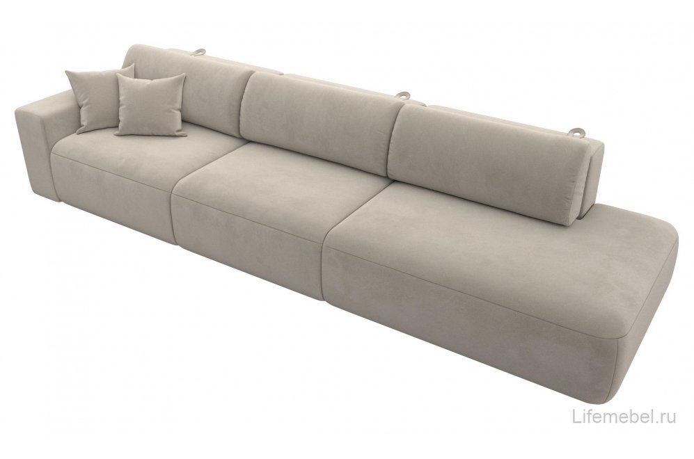 Диван Форум-036 НПБ Модерн Лонг подлокотник слева микровельвет бежевый