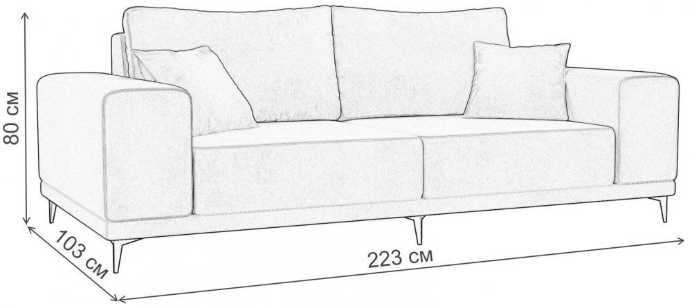 Диван Льюес велюр фиолетовый