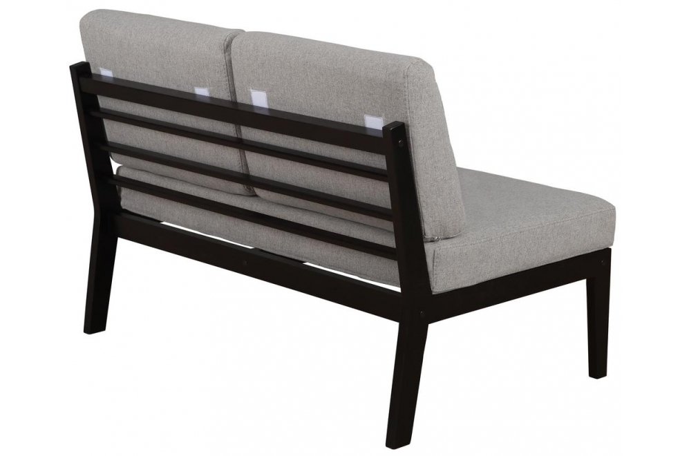 Диван Массив мягкая ткань серый / каркас венге