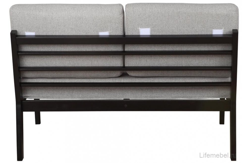 Диван Массив мягкая ткань серый / каркас венге