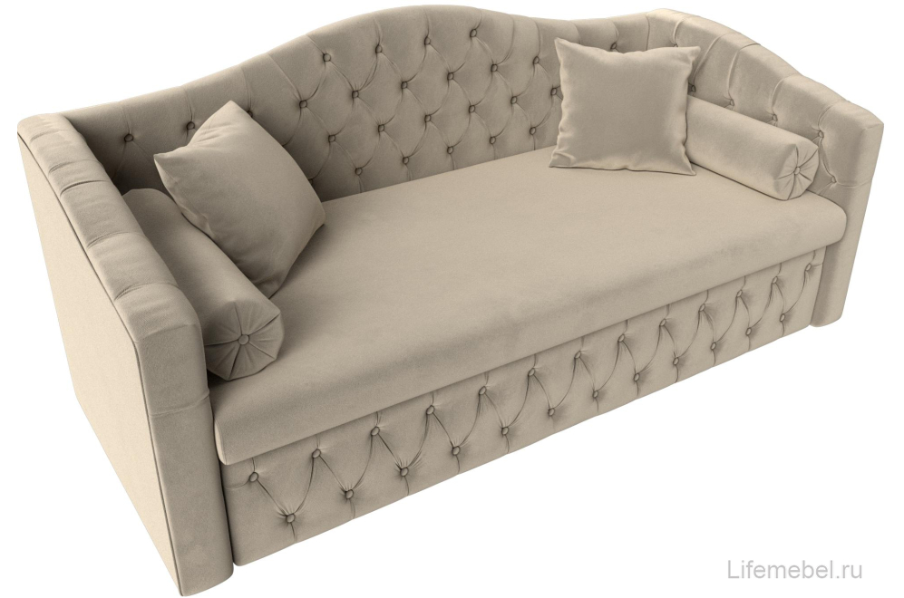 Диван Соната-Софт бежевый микровельвет