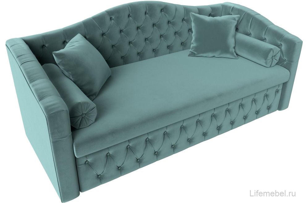 Диван Соната-Софт бирюзовый велюр