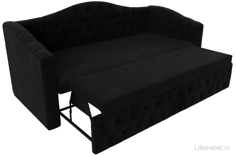 Диван Соната-Софт черный микровельвет