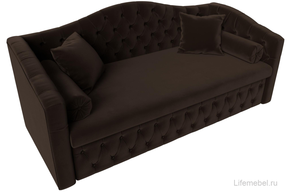 Диван Соната-Софт коричневый микровельвет