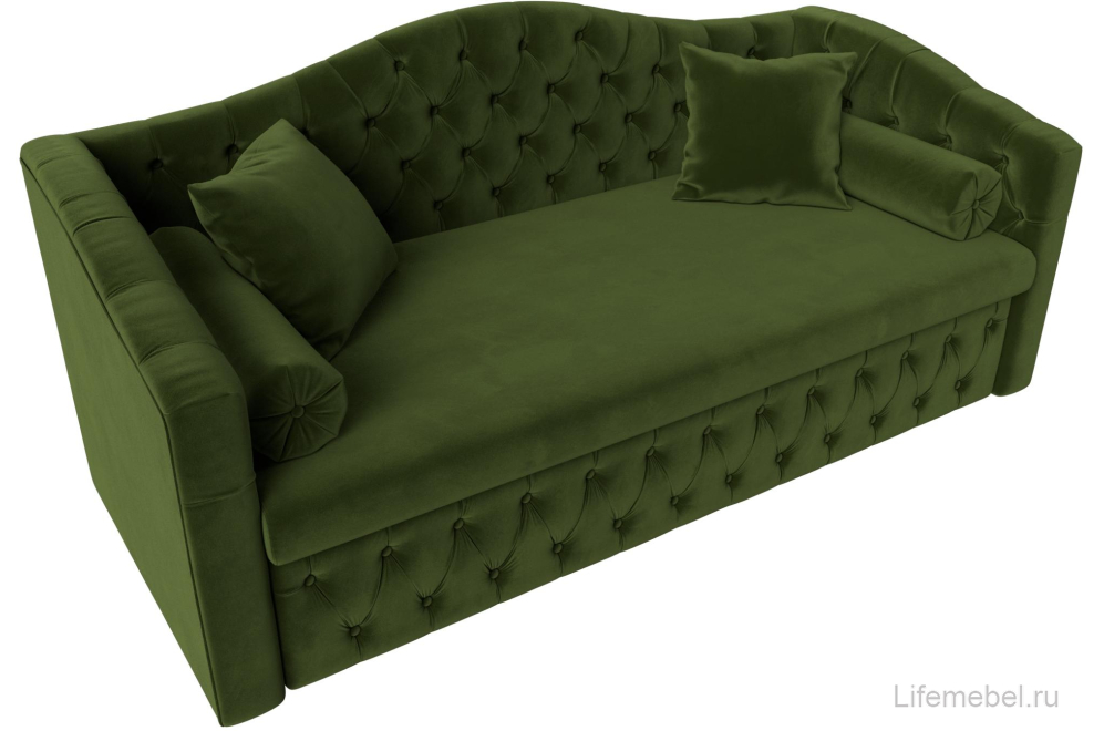 Диван Соната-Софт зеленый микровельвет
