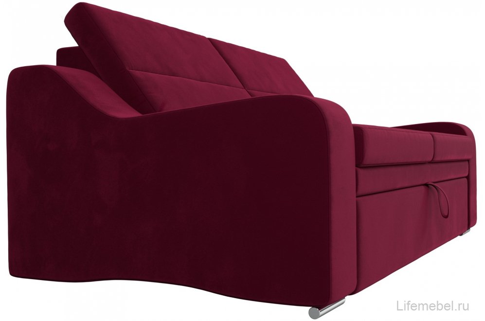 Диван Лира-Нова бордовый микровельвет