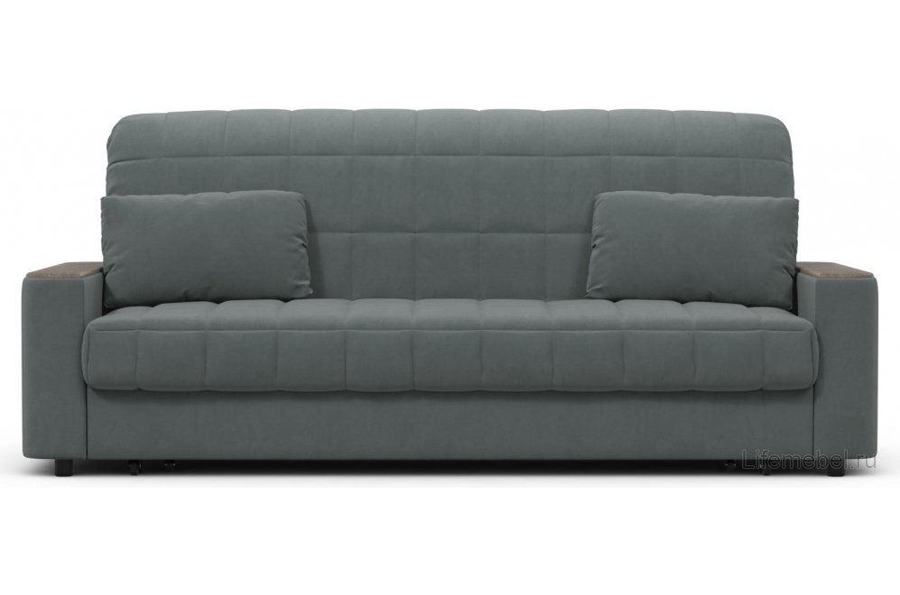 Диван Moon Family №018 180х200 НПБ серый велюр 74-4 /дуб галиано