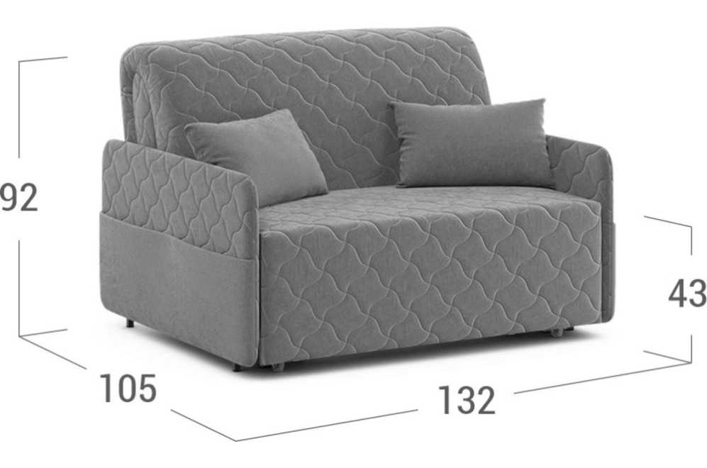 Диван Moon Family 119 / Н20 Lux v1+(2)65 v1 004872 велюр серый 74-4