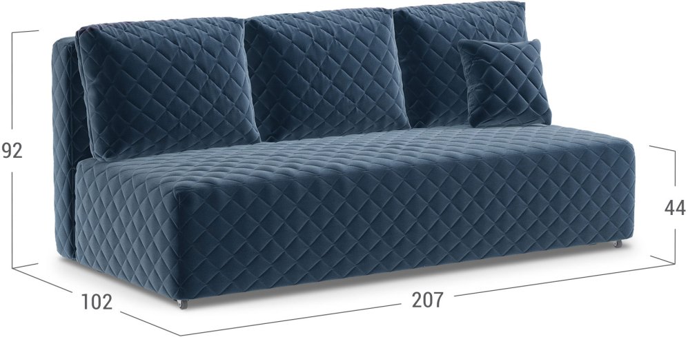 Диван Moon Family 087/А30 Lux н 002213 велюр синий 74-56