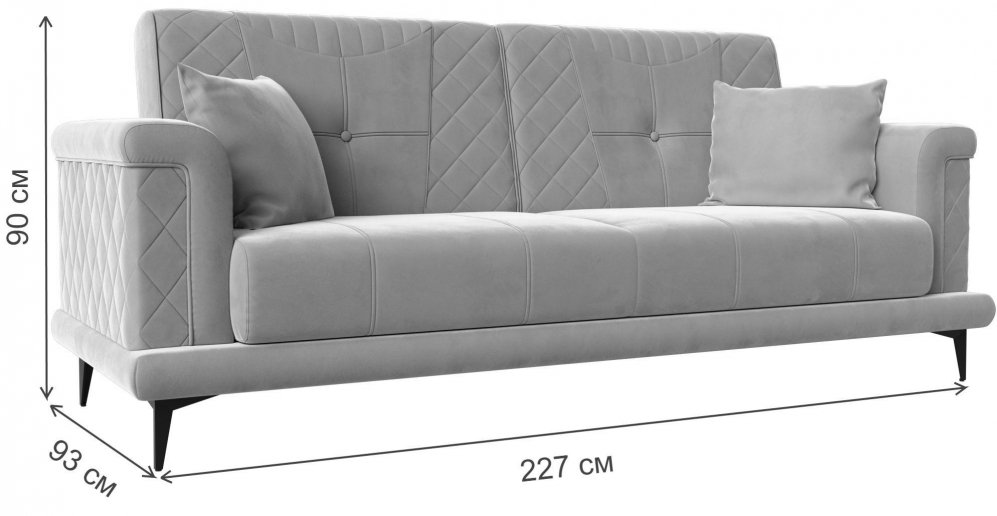 Диван Неаполь белая экокожа