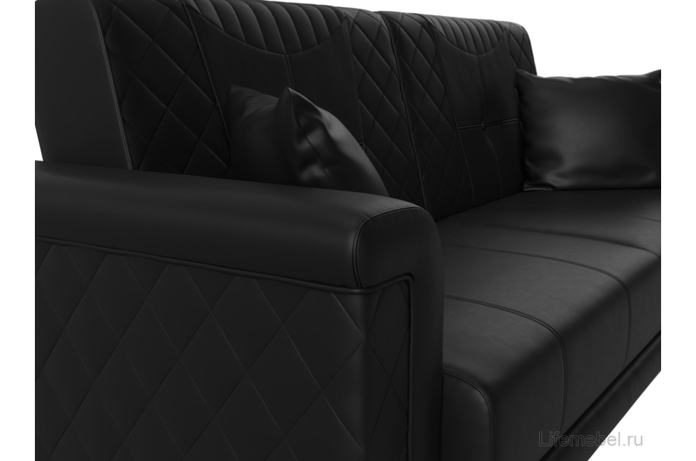 Диван Неаполь черная экокожа