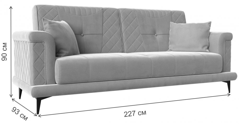 Диван Неаполь голубой велюр