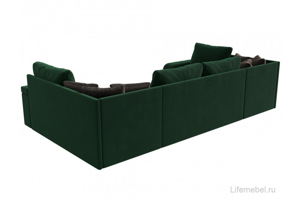 Диван П-образный Женева П велюр зеленый