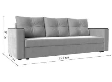 Диван-кровать Атланта без стола коричневый микровельвет