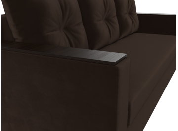 Диван-кровать Атланта без стола коричневый микровельвет