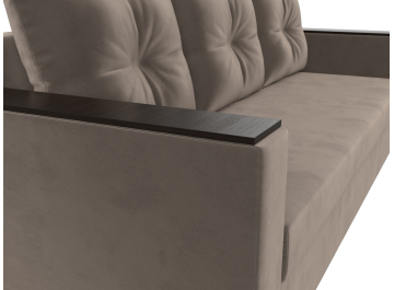 Диван-кровать Атланта без стола коричневый велюр