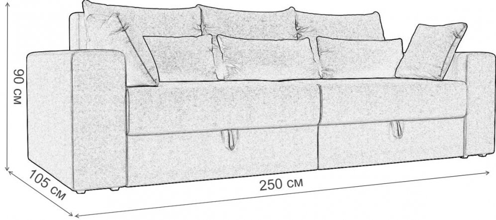 Диван Майами серый велюр