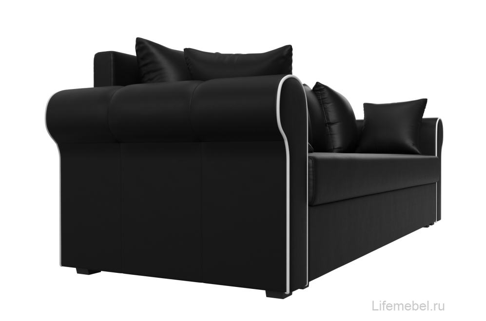 Диван Рейн черная экокожа