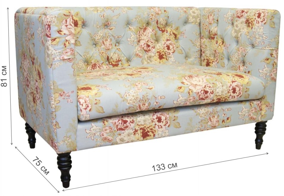 Диван Rose двухместный мультиколор