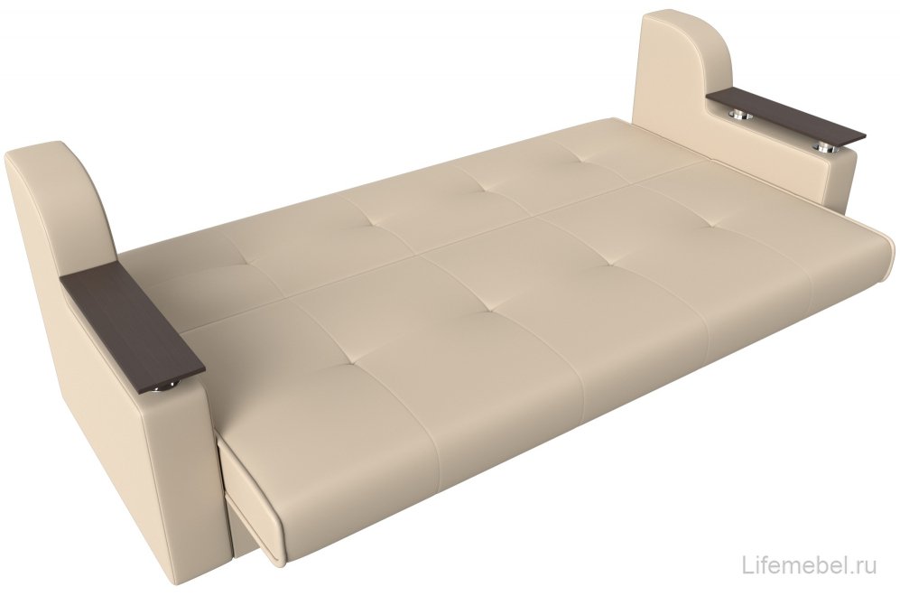 Диван Бравис бежевая экокожа книжка