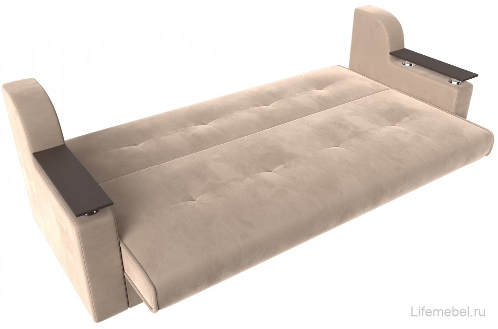 Диван Бравис бежевый велюр книжка