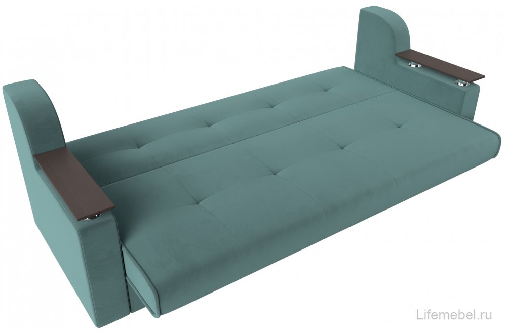 Диван Бравис бирюзовый велюр книжка