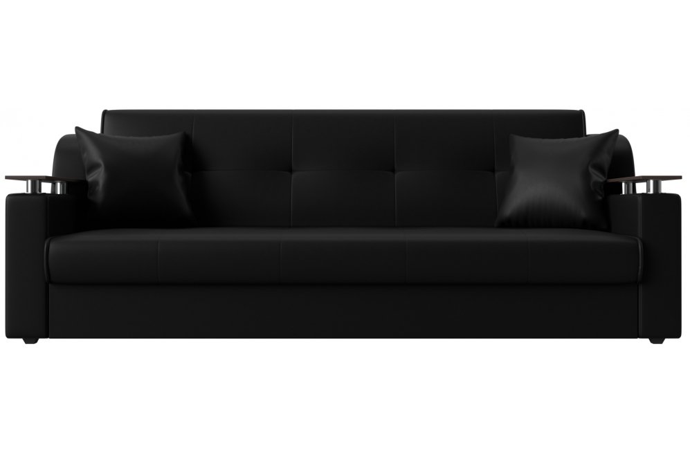 Диван Бравис черная экокожа книжка